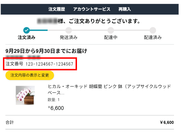 注文画面サンプル Amazon